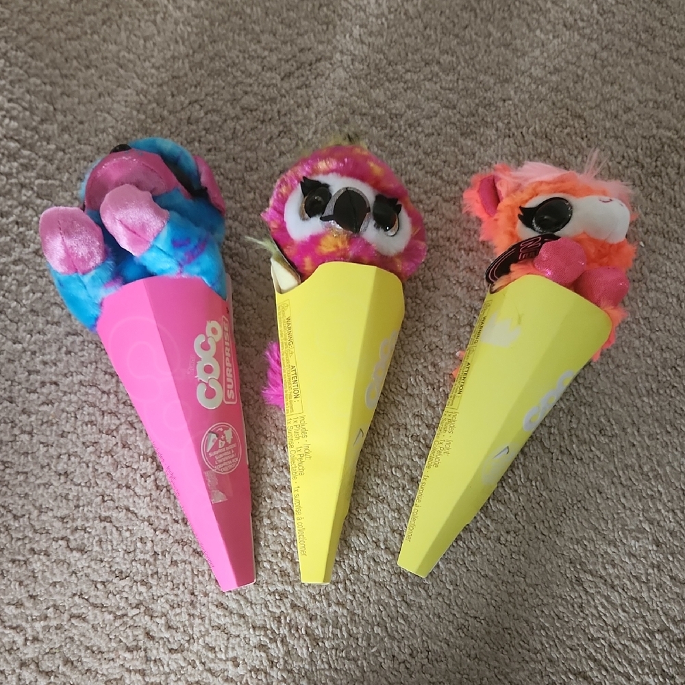 Three New COCO SURPRISE Stuffed Animals